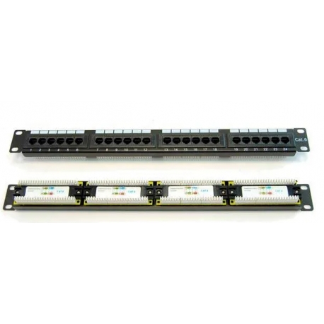 Patch Panel 24 Puertos Cat. 6 1U Rack