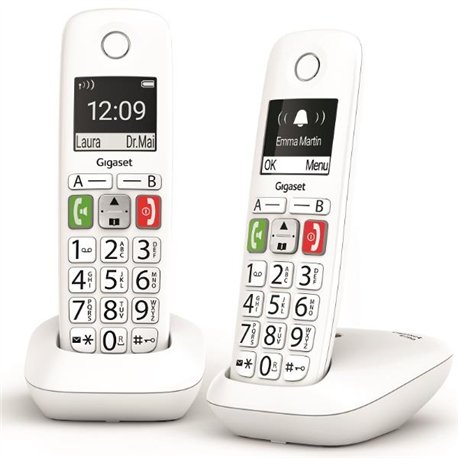 Gigaset E290 DUO Teclas Grandes Telefono Inalámbrico Blanco (Outlet)