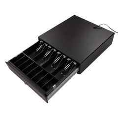 Cajon Portamonedas HS-335B-N 33x36cm 4 Billetes 8 Monedas Apertura Manual y Automatica)