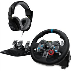 Logitech G29 Driving Force Volante + Pedales PS5 PS4 PC + Logitech Astro A10 Auriculares Inalambricos