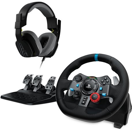Logitech G29 Driving Force Volante + Pedales PS5 PS4 PC + Logitech Astro A10 Auriculares Inalambricos