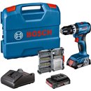 Bosch Professional 18V GSB 18V-45 Taladro con Percutor + 2 x Bateria + Set puntas