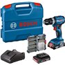 Bosch Professional 18V GSB 18V-45 Taladro con Percutor + 2 x Bateria + Set puntas