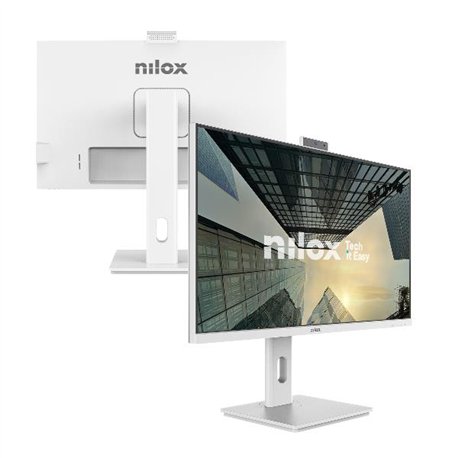 Nilox NXM27RWEB02W 27'' Full HD 120Hz Pivotante 4ms LED VGA HDMI DP Camara + Altavoces Blanco (Nuevo Embalaje Deteriorado)