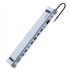 Nilox Docking Station USB-C 12 Puertos HDMI VGA SD MIcroSD USB 2.0 3.0 Jack 3.5 (Nuevo Embalaje Deteriorado)