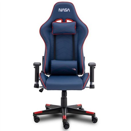 Silla Gaming Nasa Galactic Azyl / Rojo Piel + Fibra Ruedas (Nuevo Embalaje Deteriorado)