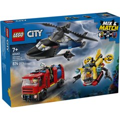 LEGO City - Remix: Helicóptero, Camión de Bomberos y Submarino - 60462
