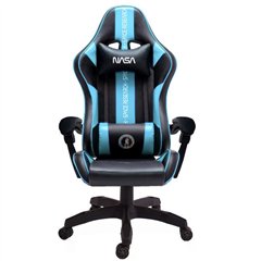 NASA Atlantis Negro / Azul Silla Gaming Reposabrazos (Nuevo Embalaje Deteriorado)