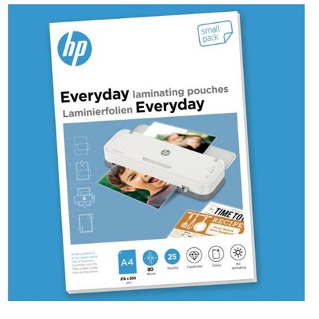 HP Laminas Plastificadora Everyday A4 80 mic 100 Hojas (Nuevo Embalaje Deteriorado)