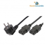 Cable Alimentacion Divisor (Cee7-7Û90º Schuko - 2 X Conector Iec 320Ûc13 Hembra) 1,05M + 55Cm + 55Cm