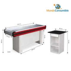 MUEBLE CAJA 170X51X89 CM AZUL / ROJO + CAJA DE PAGO