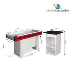 Mueble Caja 115X51X89 Cm Azul - Rojo + Caja De Pago